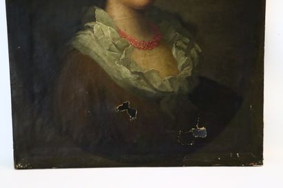null Ecole française du XIXème siècle.

Portrait de jeune femme au collier.

Huile...
