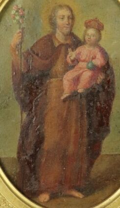 null Ecole française du début du XIXème siècle. 

St Joseph et l'enfant Jésus.

Huile...