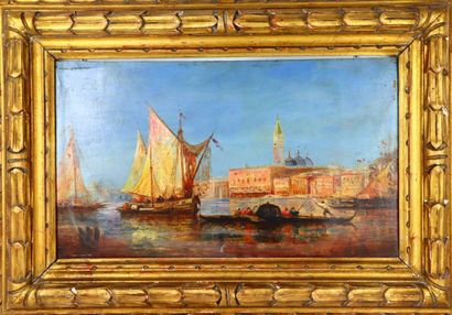 null Félix ZIEM (1821-1911), dans le gout de. 

Vue de Venise. 

Huile sur panneau...