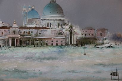 null Bernard LOUEDIN (Né en 1938).

Venise, La Salute du Grand Canal. 

Huile sur...