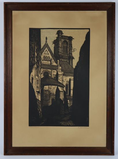 null Fernand CHALANDRE (1879-1924).

Nevers, rue des jacobins, apse of Saint Cyr.

Engraved...