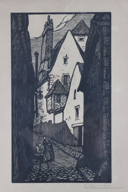 null Fernand CHALANDRE (1879-1924).

Nevers, the Maubert street.

Engraved wood.

Signed...