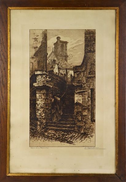 null Fernand CHALANDRE (1879-1924).

Nevers, the Jacobean staircase, 1909.

Etching.

Signed...