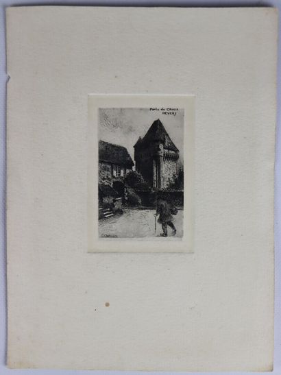 null Fernand CHALANDRE (1879-1924).

Nevers, la Porte du Croux, 1907.

Eau-forte.

Signée...