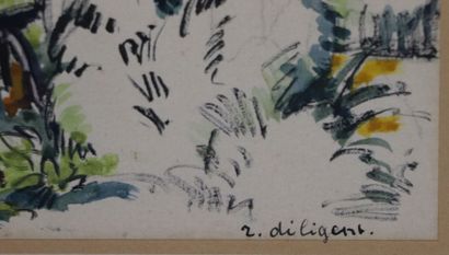 null Raphaël DILIGENT (1885-?).

Le vieil arbre.

Aquarelle sur papier, signée en...