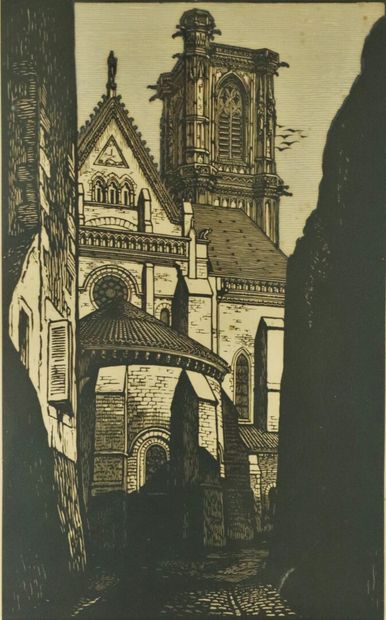null Fernand CHALANDRE (1879-1924).

Nevers, rue des jacobins, apse of Saint Cyr.

Engraved...