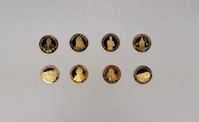 null HISTORY OF FRANCE.

Set of medals in vermeil; edition Le Médaillier Franklin,...