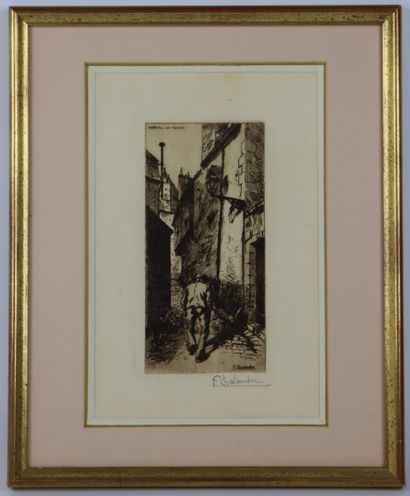 null Fernand CHALANDRE (1879-1924).

Nevers, rue des ratoires, 1908.

Eau-forte.

Signée...