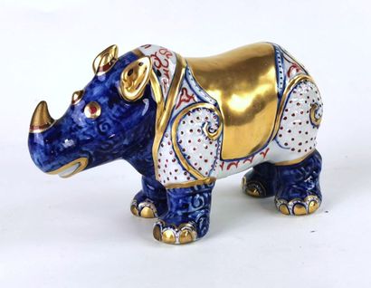 null Manifattura artistica le Porcellane.

Rhinocéros en porcelaine polychrome et...