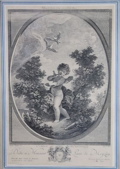 null Jean Honoré FRAGONARD (1732-1806), gravé par Simon-Charles MIGER (1736-1820)

L'amour...