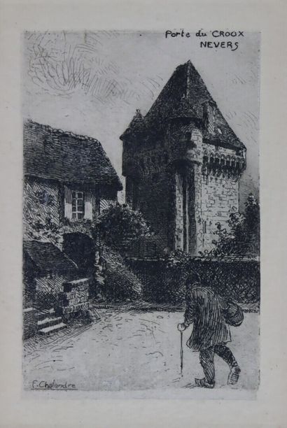 null Fernand CHALANDRE (1879-1924).

Nevers, the Porte du Croux, 1907.

Etching.

Signed...