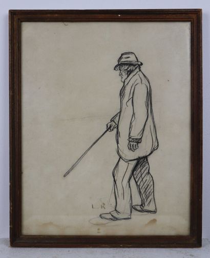 null Lionel ROYER (1852-1926).

Homme à la canne.

Fusain sur papier, monogrammé.

H_29...