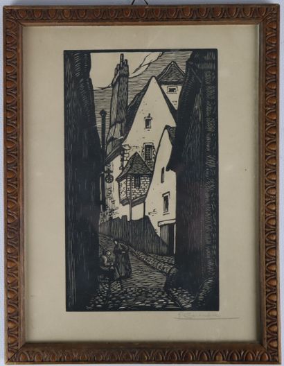 null Fernand CHALANDRE (1879-1924).

Nevers, the Maubert street.

Engraved wood.

Signed...