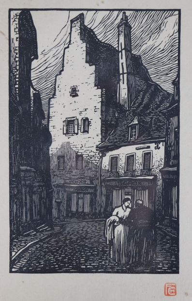 null Fernand CHALANDRE (1879-1924).

Nevers, the street of the récollets. 1923.

Wood...
