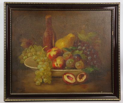 null Jean-Baptiste GARDEL (1818-1874).

Nature morte aux fruits.

Huile sur toile,...
