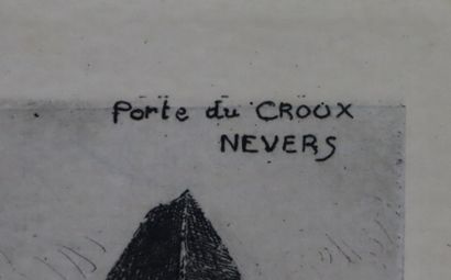 null Fernand CHALANDRE (1879-1924).

Nevers, la Porte du Croux, 1907.

Eau-forte.

Signée...