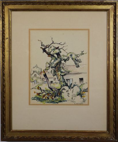 null Raphaël DILIGENT (1885-?).

Le vieil arbre.

Aquarelle sur papier, signée en...