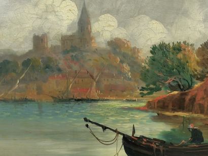 null Louis NATTERO (1870-1915).

Bord de mer à Saint-Tropez, église Notre-Dame-de-l'Assomption.

Huile...