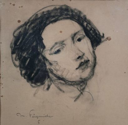 null Marcel FÉGUIDE (1890-1968).

Visage de femme - étude.

Dessin au crayon noir...