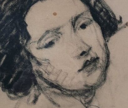 null Marcel FÉGUIDE (1890-1968).

Visage de femme - étude.

Dessin au crayon noir...