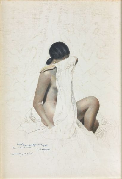 null Joseph RAMAMANKAMONGJY (Malagasy school, 1898-1984).

Women hora.

Pair of watercolors...