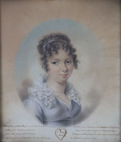 null Ecole française du début du XIXème siècle.

Portrait de Victorine X.

Pastel...