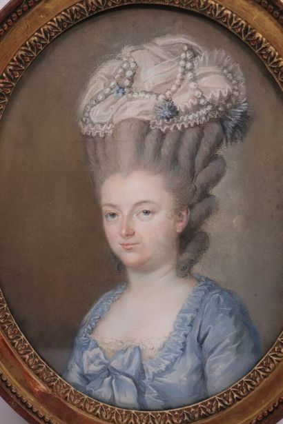 null French school of the XVIIIth century.

Portrait of a woman with a Louis XVI...