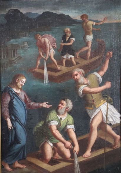 null Ecole française du XVIIIème siècle.

La pêche miraculeuse.

Huile sur toile.

H_47,5...