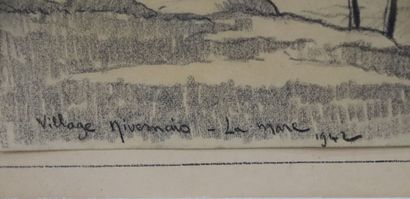 null REX BARRAT (1914-1974).

Village nivernais, la mare.

Dessin au crayon signé...
