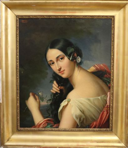null Adèle GRASSET (actif au XIXème siècle), attribué à.

Portrait de femme aux liserons....