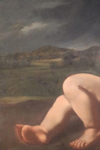 null Simone CANTARINI (1612-1648) (attribué à).

Ange devant un paysage.

Huile sur...