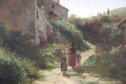 null Paul Alfred COLIN (1838-1916).

The exit of the village.

Oil on canvas, signed...