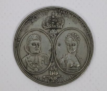 null Médaille commémorative en étain du mariage de Napoléon et de Marie-Louise, en...