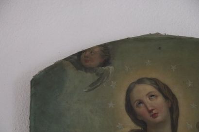 null Ecole française ou italienne du XIXème siècle.

Vierge à l'enfant terrassant...