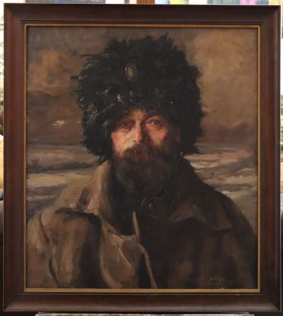 null Jean Jules DUFOUR (1889-1973).

Portrait d'homme au chapeau.

Huile sur toile,...