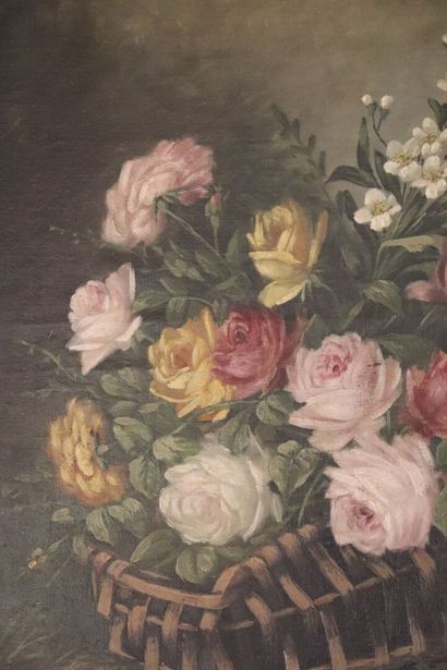 null A. GONDOIS (XIXème - XXème).

Paniers de fleurs.

Huile sur toiles, en pendant,...