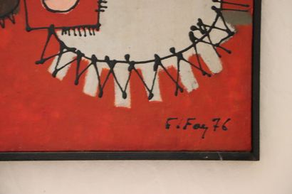 null Franck FAY (1921-2011).

P.7617, Grille dans un ciel rouge.

Acrylique sur toile,...