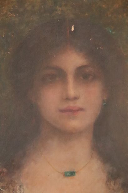 null Ecole française vers 1900.

Portrait de femme.

Huile sur papier marouflé sur...