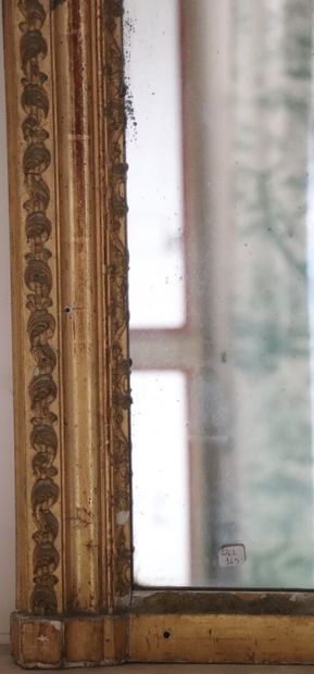 null Miroir de trumeau en bois et stuc doré.

Epoque Napoléon III.

H_144 cm L_107...