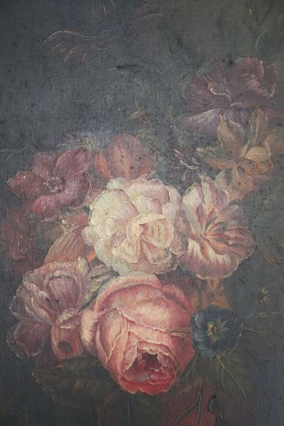 null HARDER, XXème siècle.

Bouquet de roses, sur un entablement.

Huile sur panneau,...