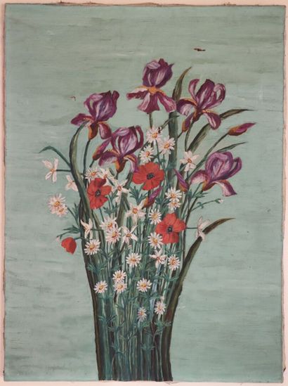 null French school of the 1930s.

Bouquet of flowers.

Oil on canvas.

H_73 cm L_55...