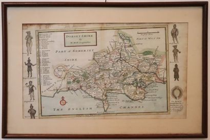 null Ensemble d'encadrements comprenant : 

une carte du Dorsetshire d'après Henri...