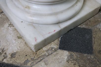 null Pair of fluted columns in veined white marble.

H_110,5 cm