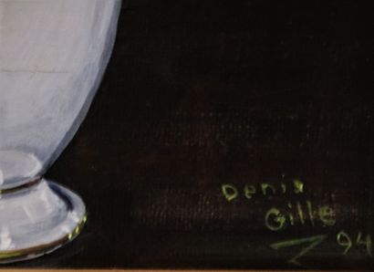 null Denis GILLE (né en 1948).

Une verseuse en porcelaine.

Huile sur toile, signée...