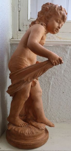 null Sortie de bain.

Sculpture en plâtre à patine terre cuite, vers 1900.

H_67...