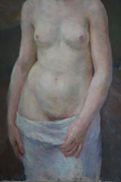 null H. PERROUD, école française des années 1930;

Femme nue au drapé.

Huile sur...