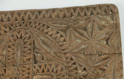 null Board of lacemaker said 'folding lace' in wood carved with crosses and rosettes.

XIXth...