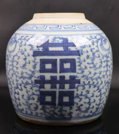 null CHINA.

Porcelain ginger pot with blue monochrome decoration.

19th century.

H_16,5...