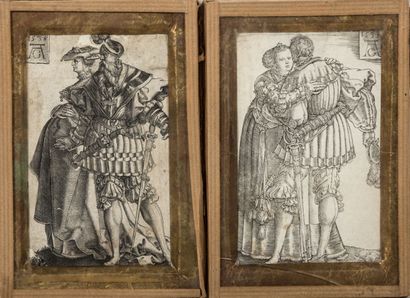 null Albrecht DÜRER (1471-1528), d'après.

Couples.

Deux gravures en noir.

H_11...