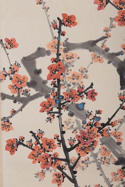 null CHINA.

Cherry tree in bloom.

Painting on paper, mounted in kakemono, signed.

H_102...